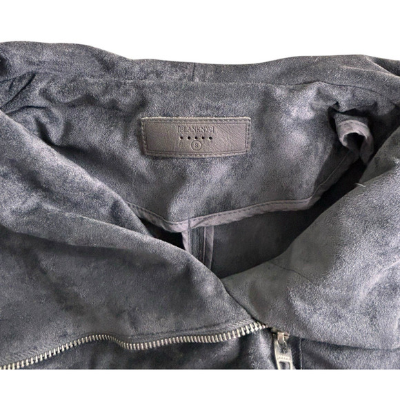 BlankNYC Gray Faux Suede Moto Jacket Sz Small Asymmetrical Zip Pockets Very Soft - Picture 2 of 7